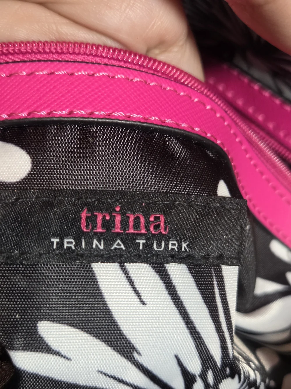 Trina Turk Hot Pink Faux Leather Dome Satchel/Crossbody